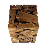 XILON teak root pedestal H45, side view