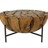 XILON teak root coffee table, angle view