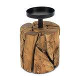 Frida teak root candle holder, round, detail