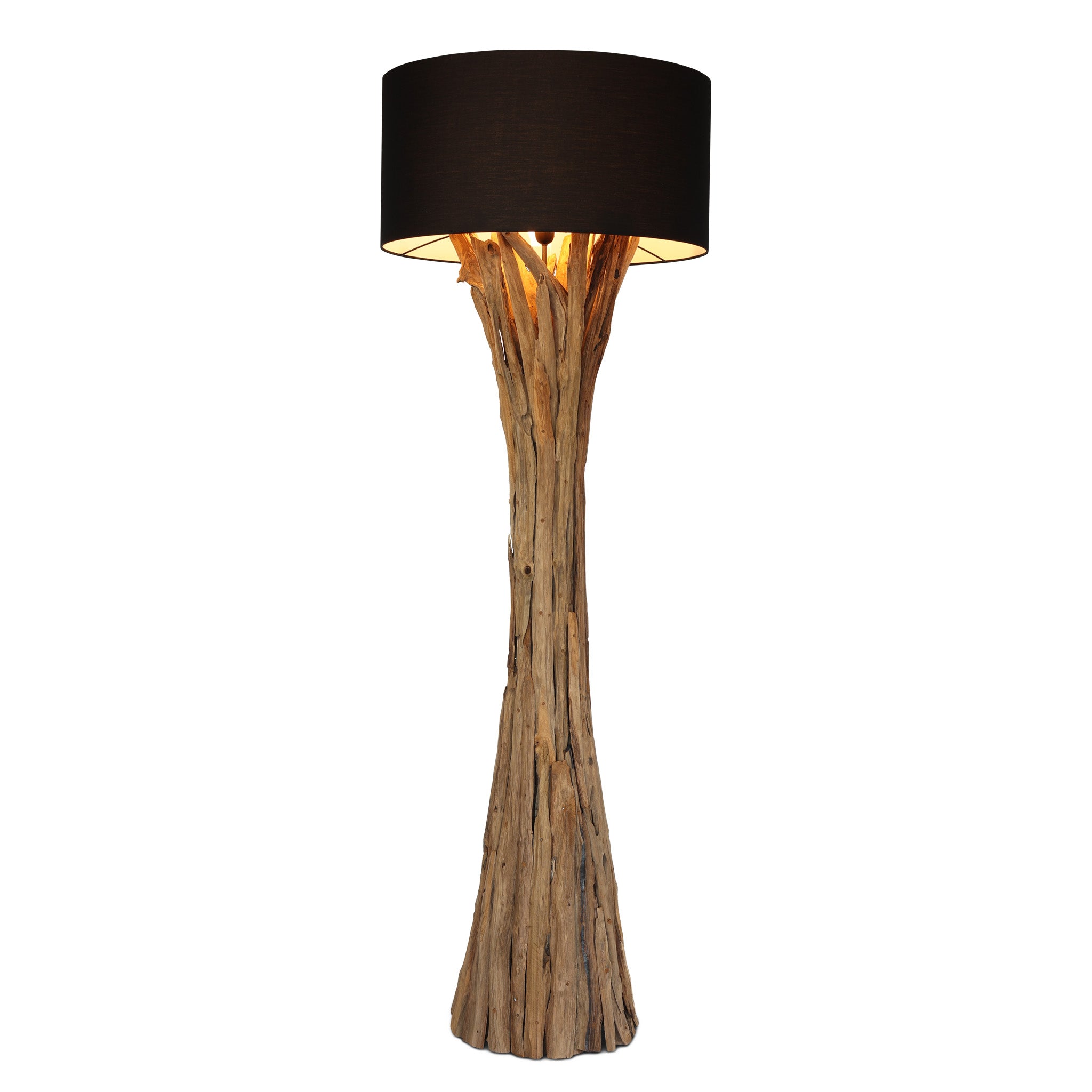 QUINTON teak root floor lamp, front view