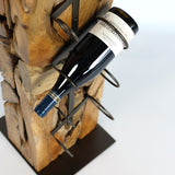 XILON teak root bottle stand, bottle holder detail