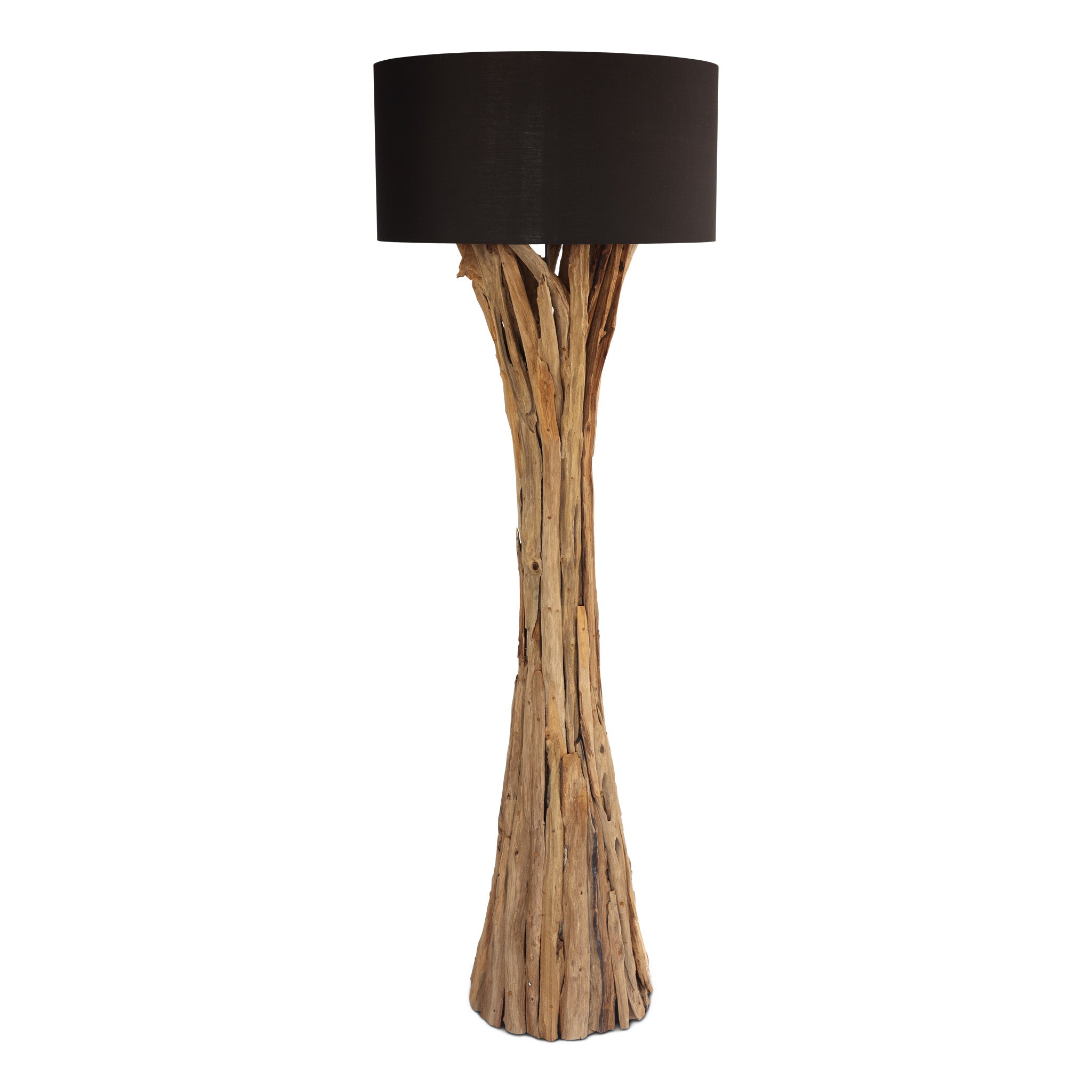 QUINTON teak root floor lamp, side view