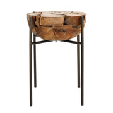 XILON teak root side table, rear view