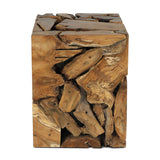 XILON teak root pedestal H45, angle view