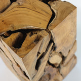 XILON teak root pedestal H45, grain detail