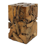 XILON teak root pedestal, square, H60, front view