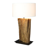 FAVO teak root table lamp, side view