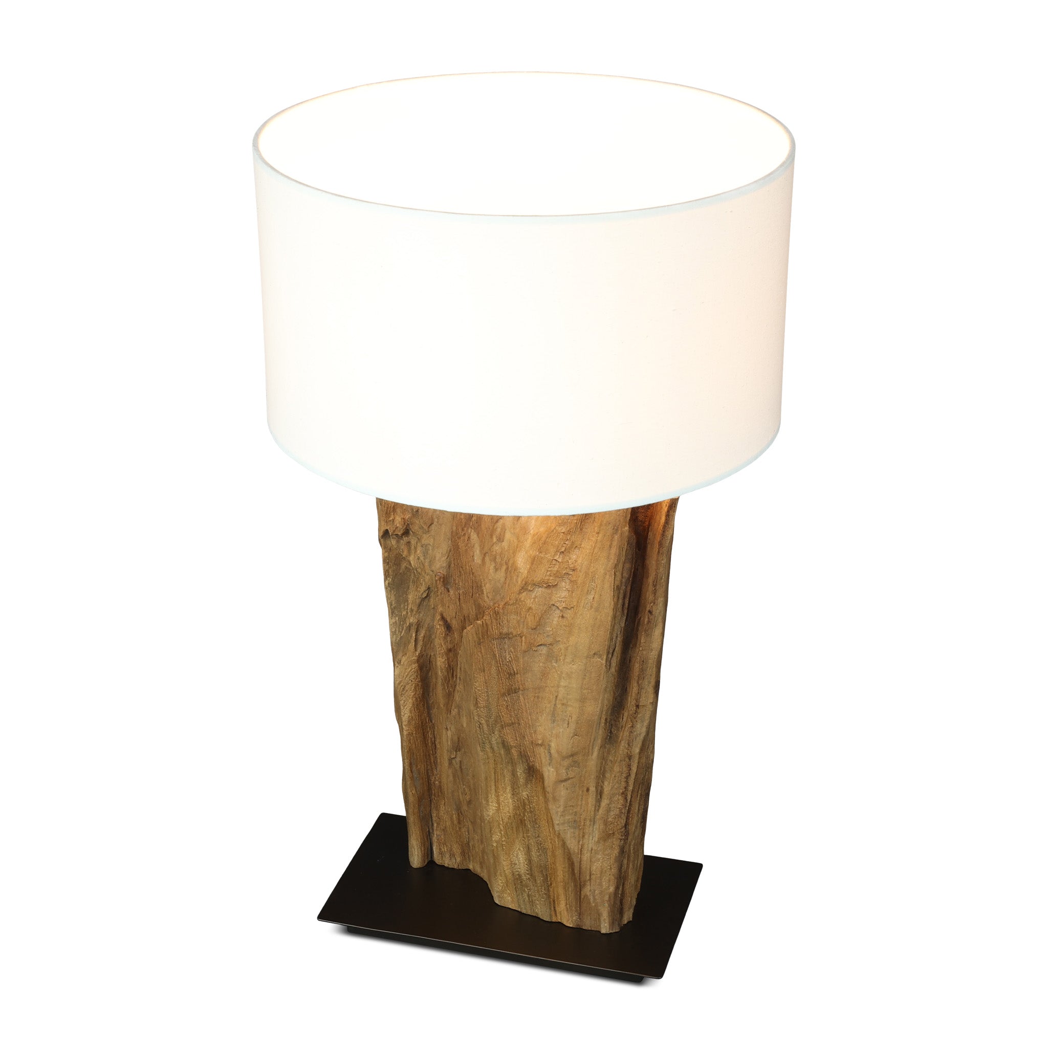 FAVO teak root table lamp, rear view