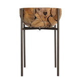 XILON teak root side table, angle view