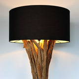 QUINTON floor lamp with black shade, angle view